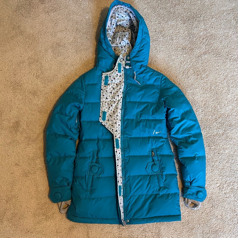 Nike Teal Hooded Ski Jacket